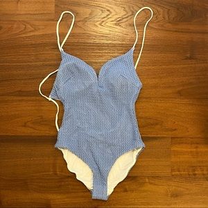 Onia Blue Knit Onepiece Swimsuit